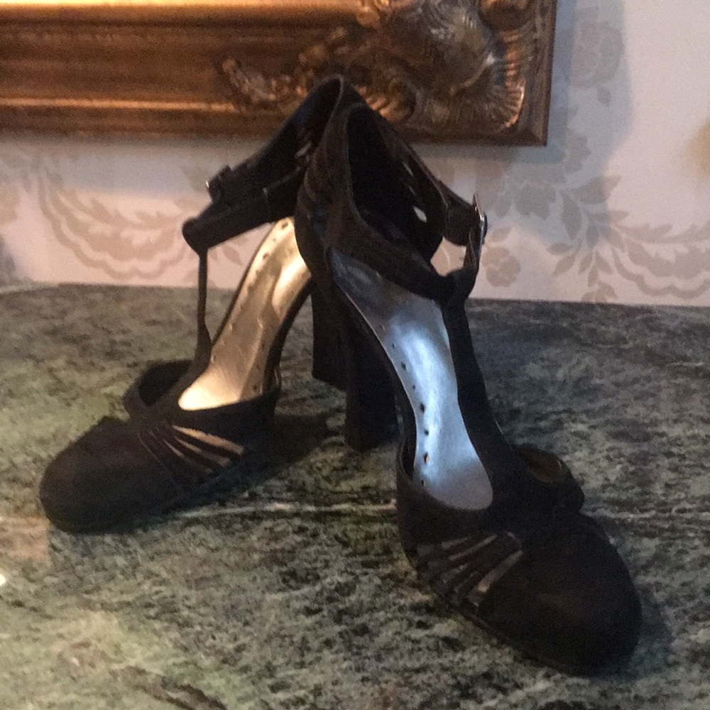 BCB Girls suede cutout heels